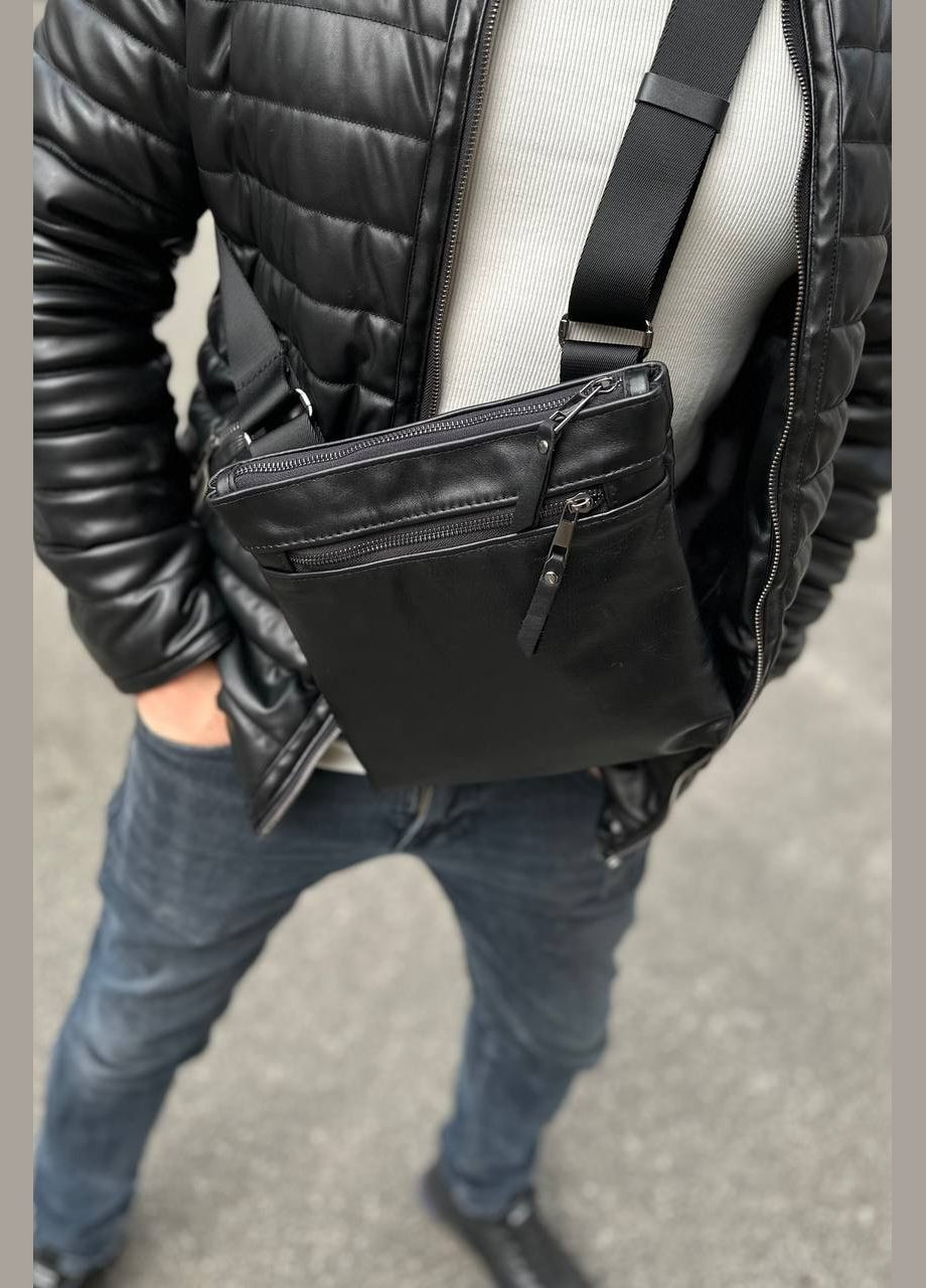 Мужская кожаная сумка через плечо барсетка Bucket leather No Brand (329880783)