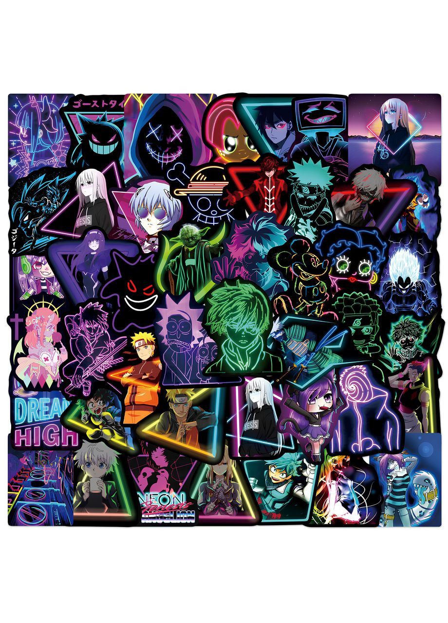 Наклейки неонові мульти графіті, стікери для ноутбука,стікербомбінг No Brand (316531185)