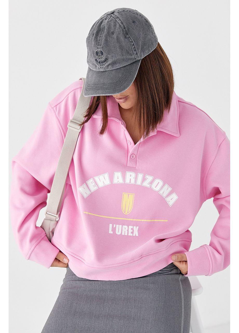 Розовый утепленный свитшот надпись (352691488)