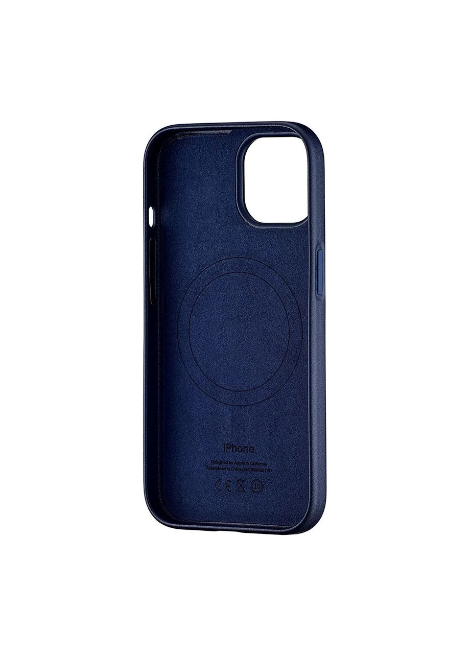 Чохол Leather MagSafe захист камери для iPhone 15 темно-синій Case (370164324)