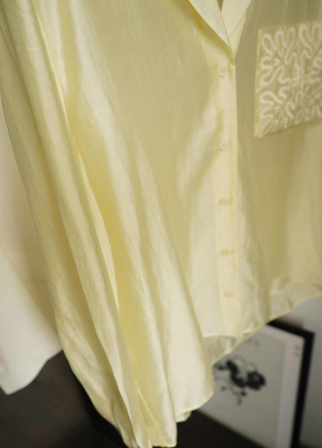 Светло-жёлтая рубашка collection с вышивкой в стиле loewe Zara