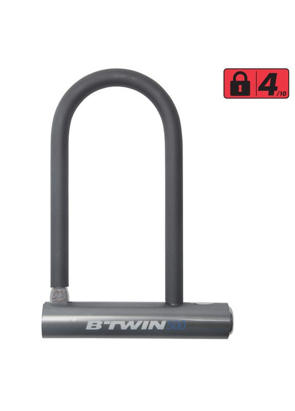 Велосипедный Замок U-Образный (Велозамок) 540г Длина 16,5 см Оценка Безопасности 4 Черный ELOPS (336550322)