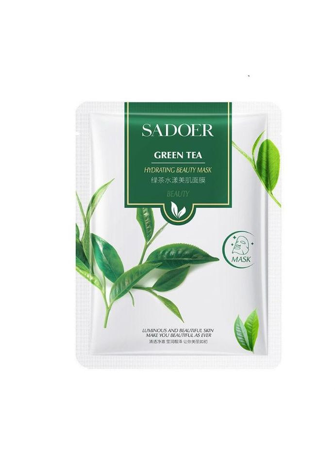 Зволожувальна тканинна маска для обличчя із зеленим чаєм,25 г. SADOER (324559561)