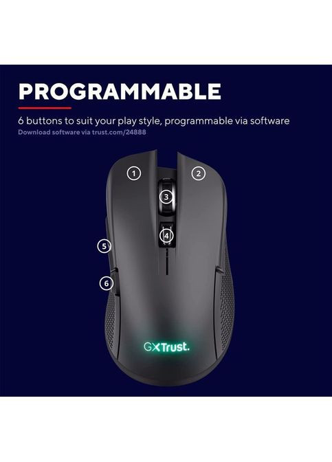 Миша Trust GXT923 YBAR Wireless Black (268139403)