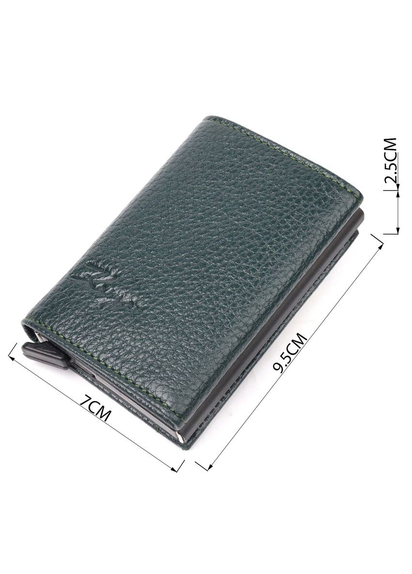 Картхолдер из натуральной кожи с отделением для денег и карт зеленый (sku_20976) No Brand (330012901)