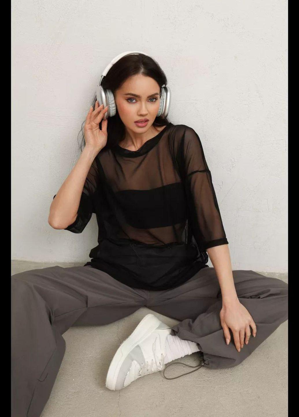 Прозора футболка-туніка вільного крою Tik-Tak - (341125266)