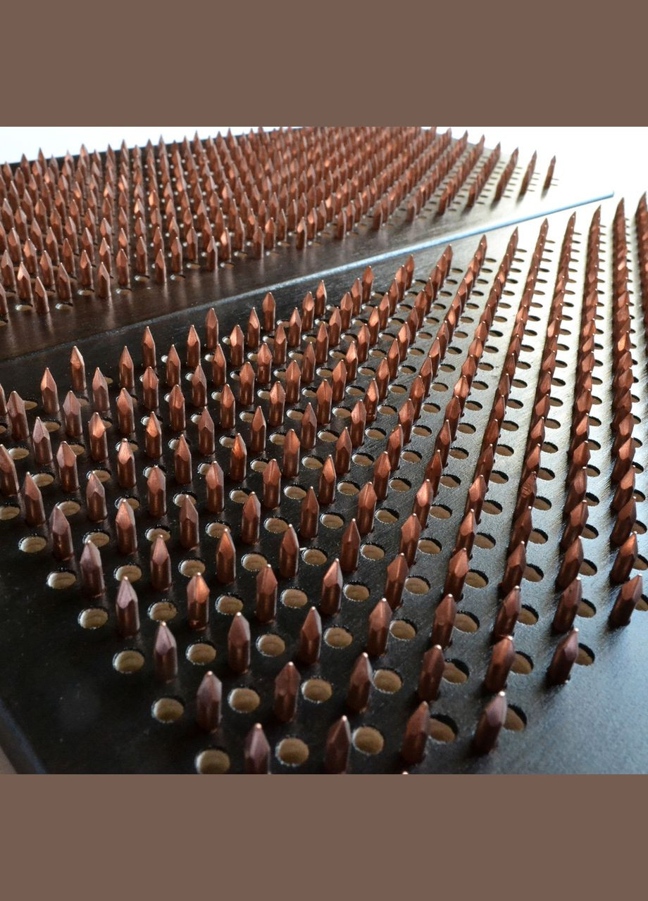 Доска Садху (медь) "Розы", доска с медными гвоздями для йоги, шаг 10мм. Доска для стоянки на гвоздях. No Brand (301482651)