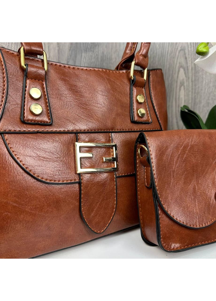 Жіноча сумка на плече з брелоком фіолетова класична з екошкіри з блискавкою та довгою ручкою ProDobro (363136393)