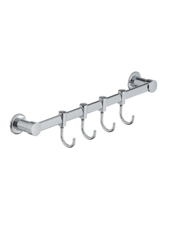 Вешалка для полотенец в ванную с 4-мя подвижными крючками LR205-4 (LL1418) Zerix (322005618)