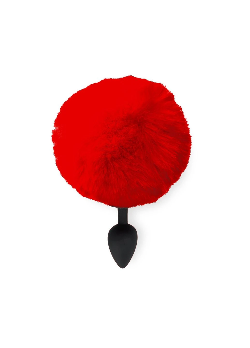 Силіконова анальна пробка М Silicone Bunny Tails Butt plug Red, діаметр 3,5 см Art of Sex (395734705)