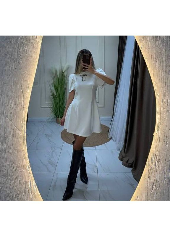 Білий святковий жіноча сукня а-силует No Brand