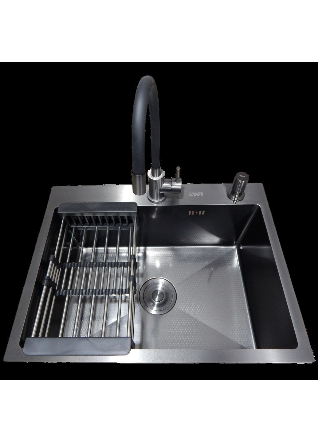 Комплект кухонной мойки NANO BLACK PVD HS60*45 (3.0/1.0 мм) декор Kraft (365264921)