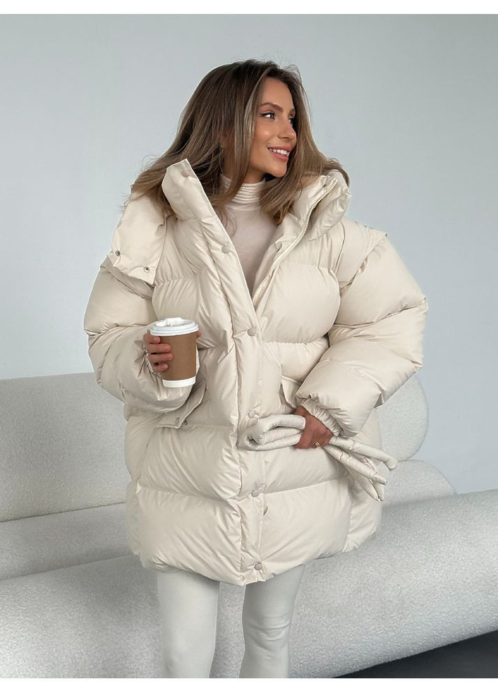 Молочная куртка transformer удлиненная цвет молоко milirud