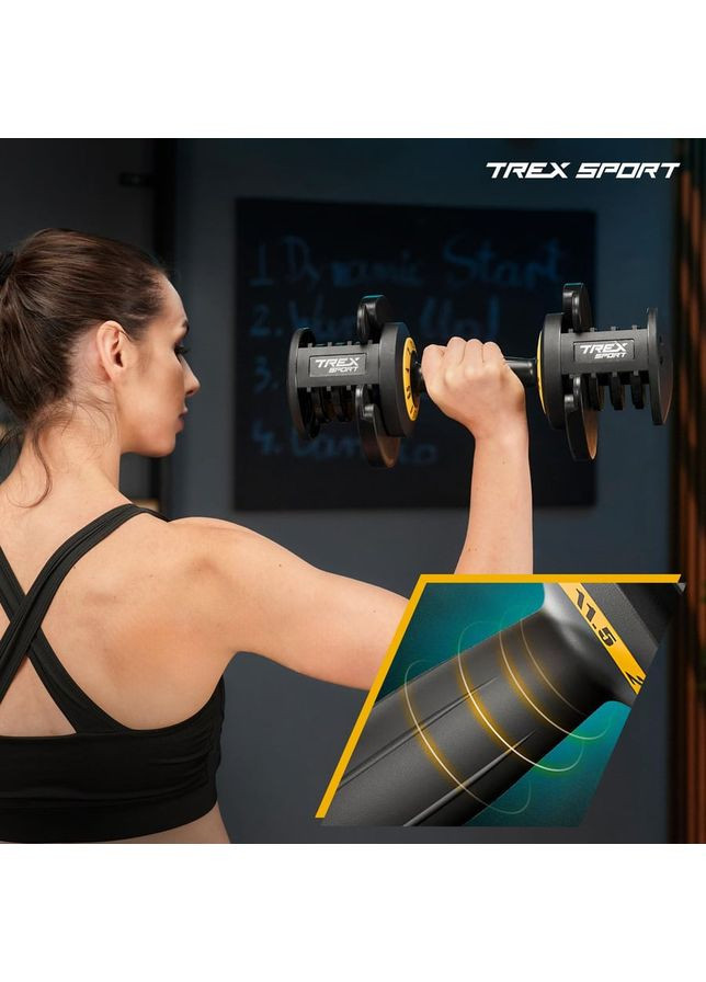 Гантель разборная регулируемая 2-11,5кг черный TREX Sport (323136243)