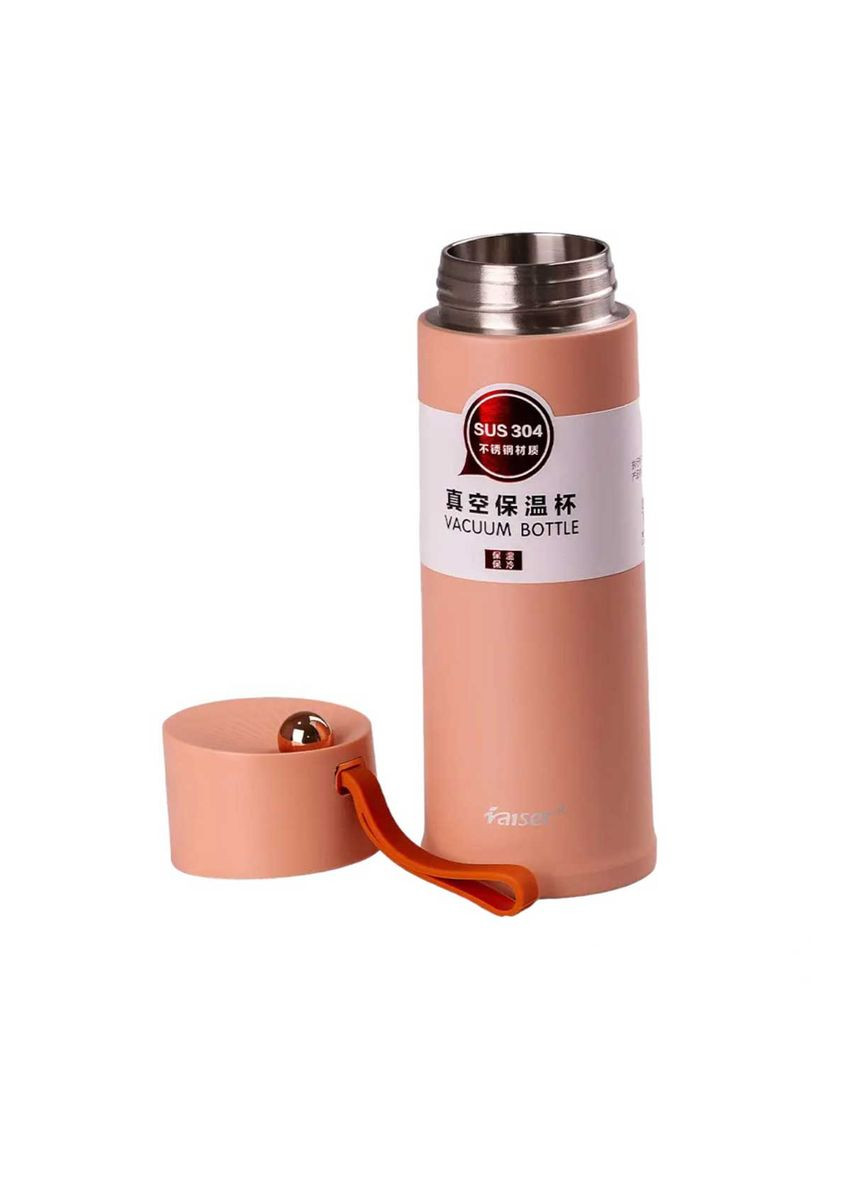 Термос Raiser 450 мл з гвинтовою кришкою і ремінцем, Happy Life (328603489)