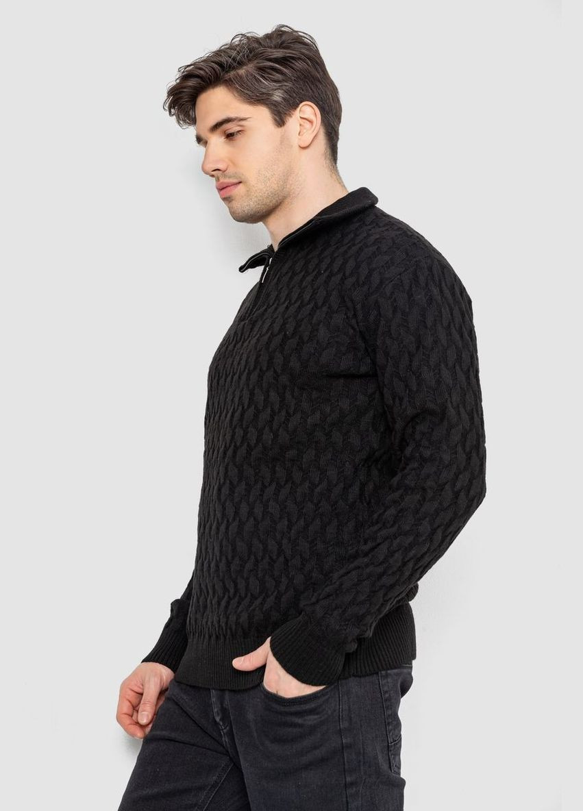 Чорний демісезонний светр чоловічий однотонний Sport Line