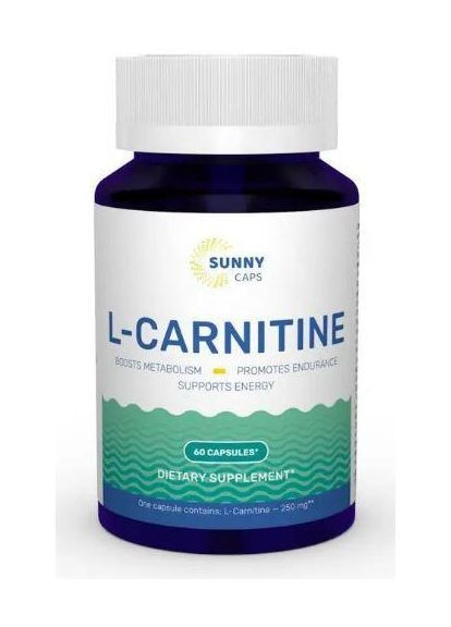 Л-карнітин, L-carnitine Powerfull,, 250 мг, 60 капсул Sunny Caps (364311960)