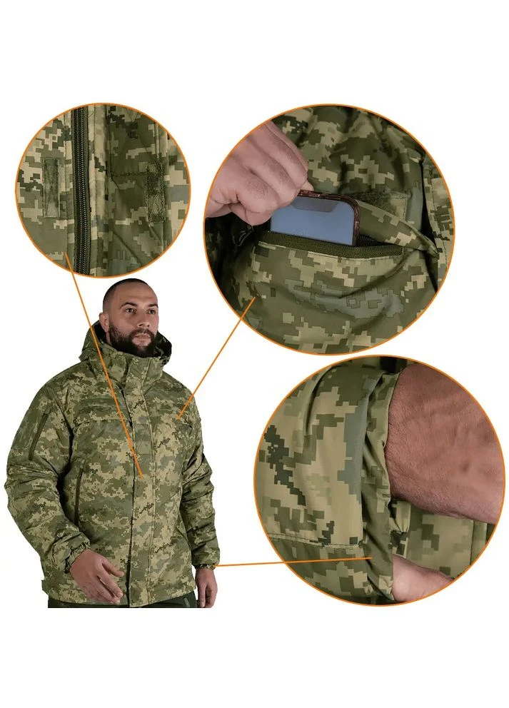 Комбінована демісезонна куртка patrol system 3.0 dewspo rs pixel Camotec