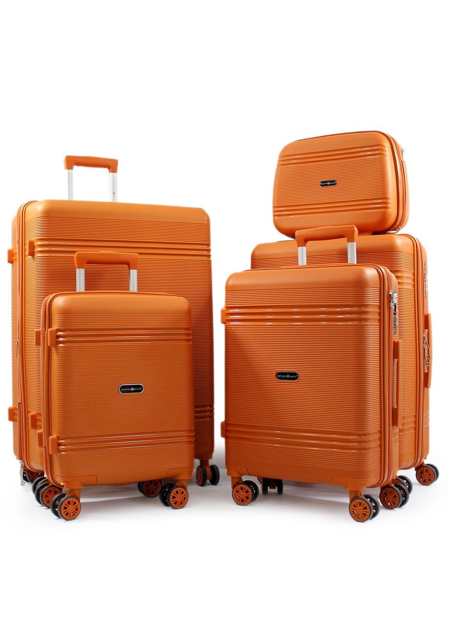 Набор чемоданов Франция (L M S XS+BC-5шт) полипропилен оранжевый/ Snowball (324801880)