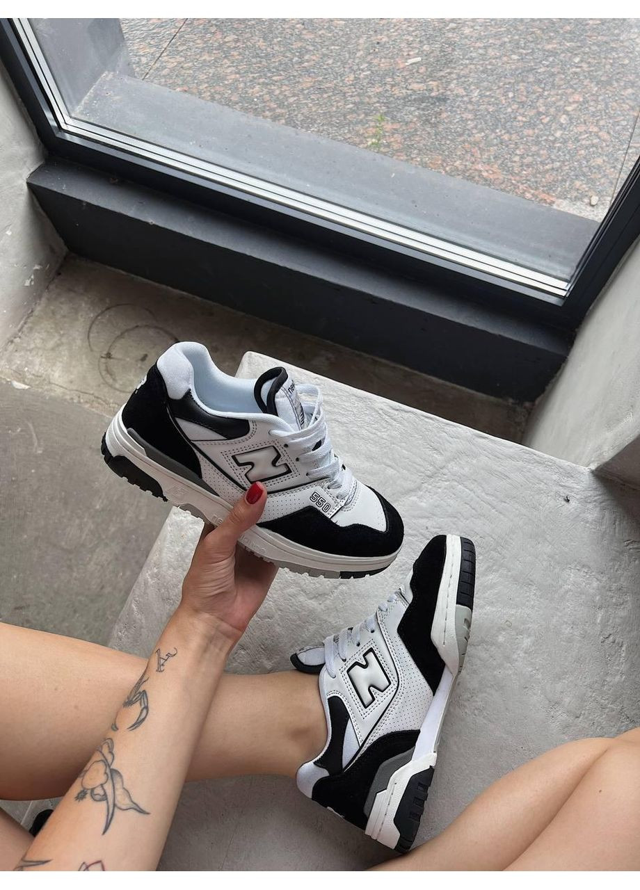 КРОССОВКИ ЖЕНСКИЕ NEW BALANCE 550 WHITE GREY V3 НЬЮ БЕЛАНС 550 No Brand серые демисезоны (368868923)