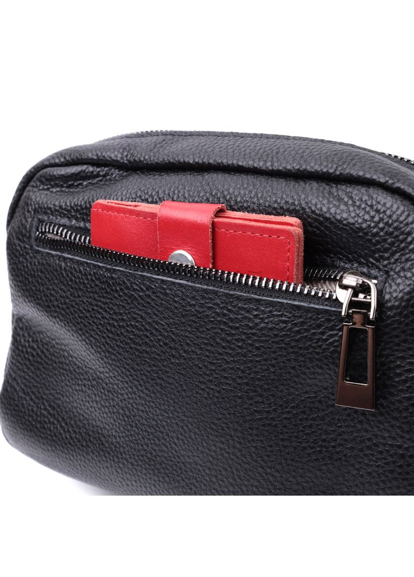 Жіноча сумка прошита ромбами на лицьовій стороні з натуральної шкіри 22634 Чорна Vintage (329198965)