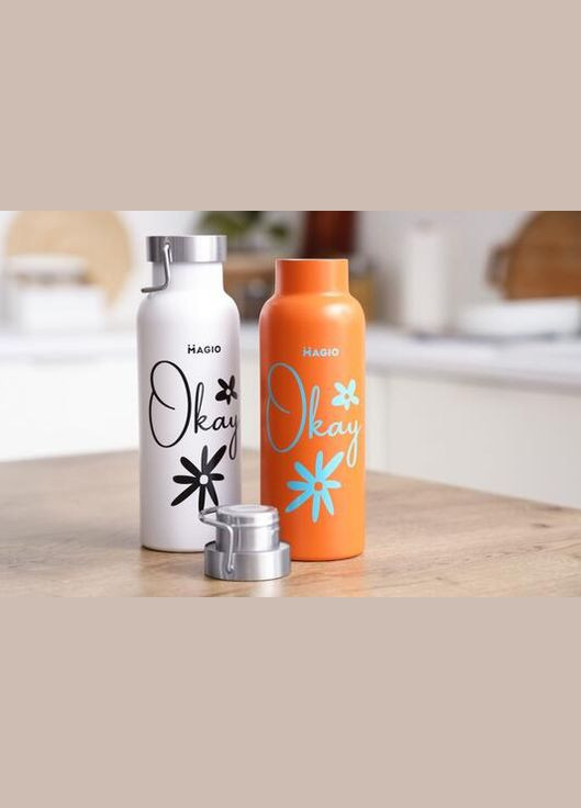 Термобутылка MG-1041O оранжевая/вакуумная двойная стенка/нерж.сталь/500мл Magio (324621167)