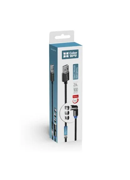 Дата кабель USB 2.0 AM to Lightning + Micro 5P + USB-C 1.0m Magnetic Ro (CW-CBUU037-BK) Colorway USB 2.0 AM to Lightning + Micro 5P + USB-C 1.0m Ma (388712684)