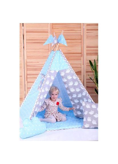 Вигвам комплект Ноченька Голубой с серым с подушками No Brand (280915695)