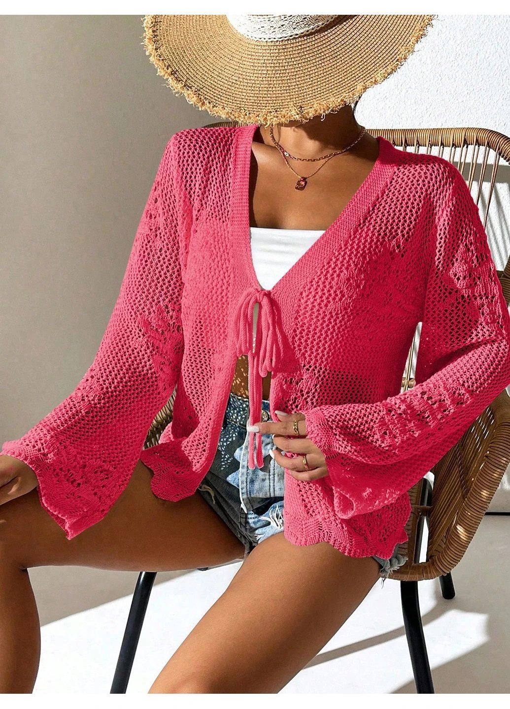 Розовый демисезонный кардиган SHEIN