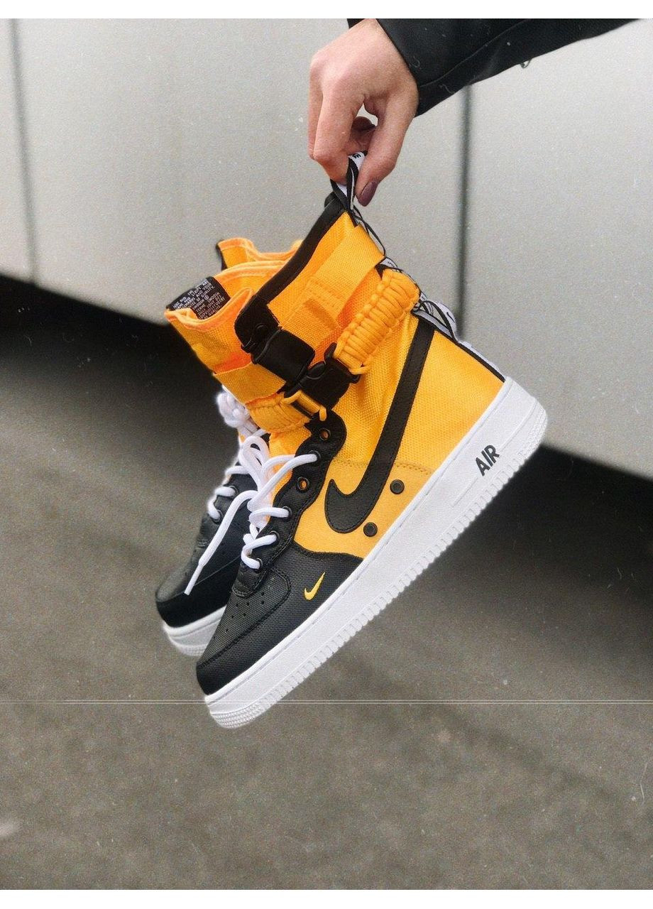 Чорні Осінні кросівки чоловічі nike special fled air force 1 yellow white black найк No Brand