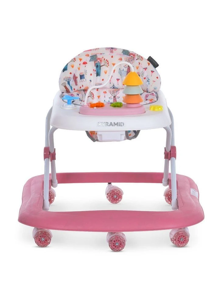 Детские ходунки ME 1217 PYRAMID Pink, восемь колес, музыкальная панель, стопор, на батарейках, Розовый El Camino (382536946)