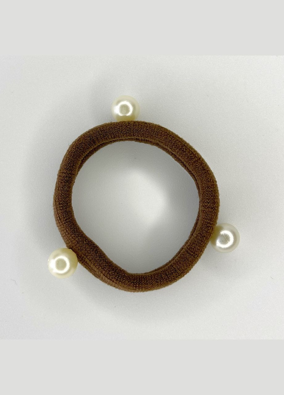 Гумка для волосся Резинка з перлинами Коричневий 4 см Finding (332211346)