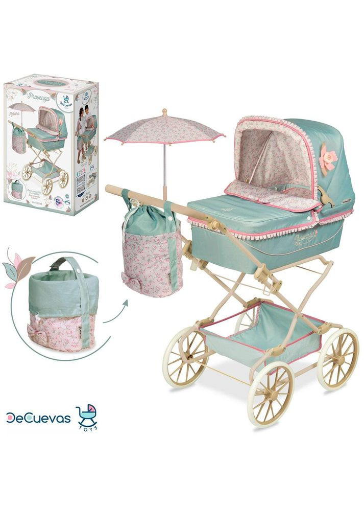 Коляска лялькова металева класика, кошик, подушка, сумка, парасолька 82045 No Brand (314806902)