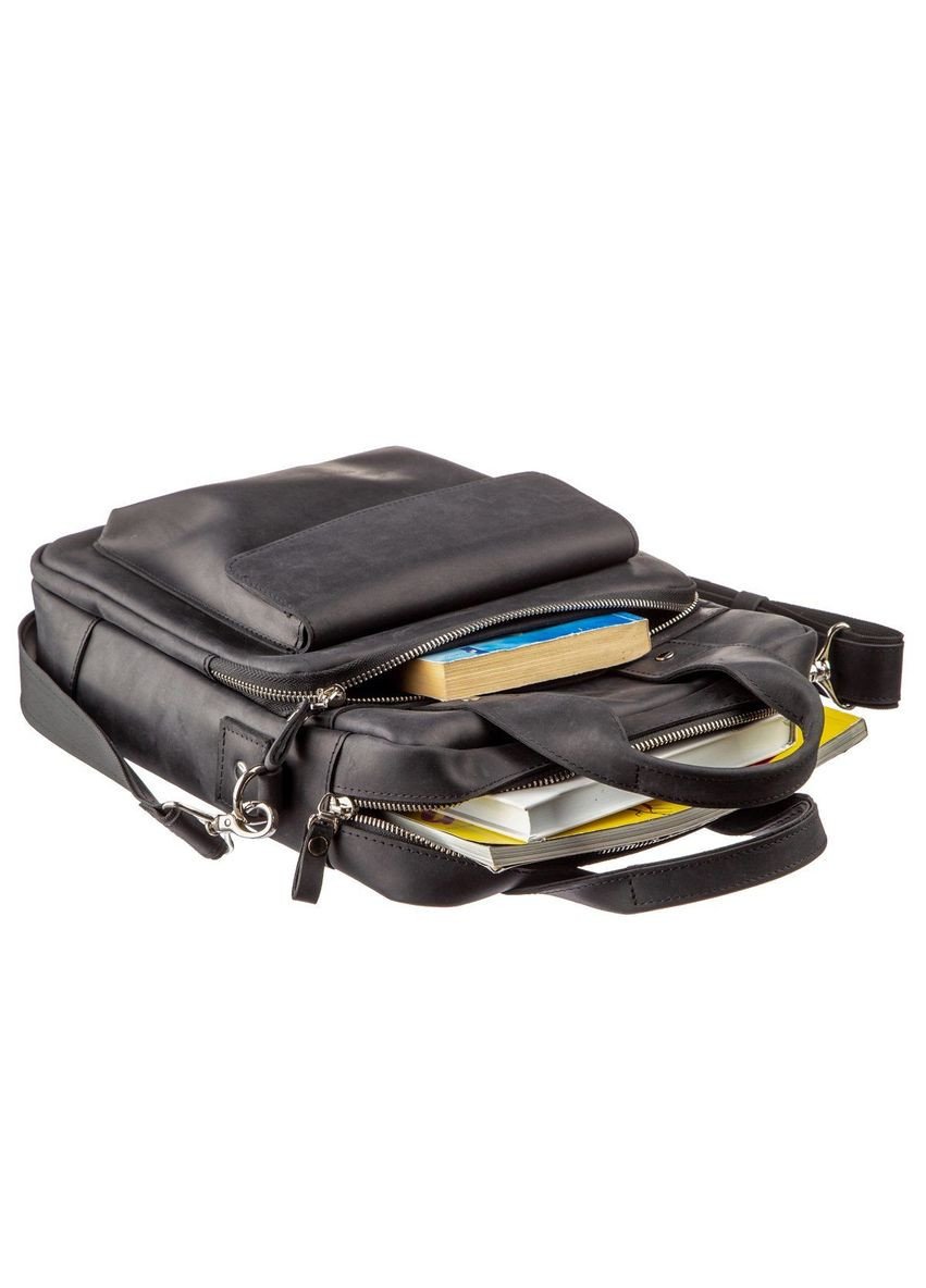 Сумка мужская через плечо кожаная 11169 под А4 матовая Черный Shvigel (302007539)