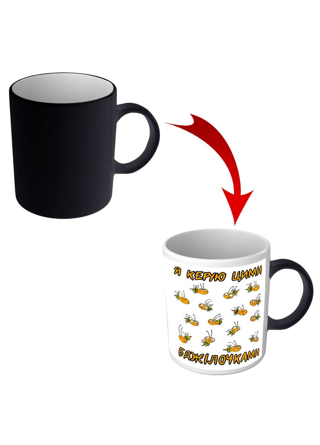 Прикольная чашка хамелеон для начальника или начальницы Я руковожу этими пчелками No Brand (304291580)
