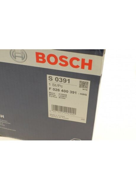 Фильтр возд. Seat Ibiza V; Skoda Fabia II; VW Polo V (пр-во ) F026400391 Bosch (366114037)