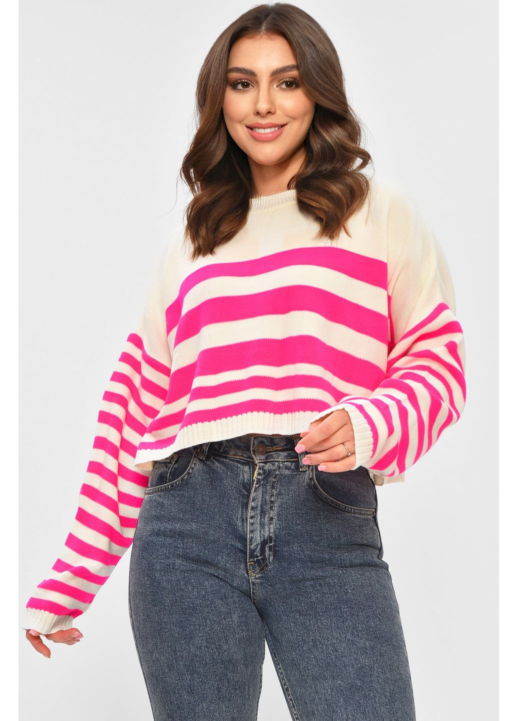 Кофта женская молочного цвета с принтом Let's Shop (364485078)