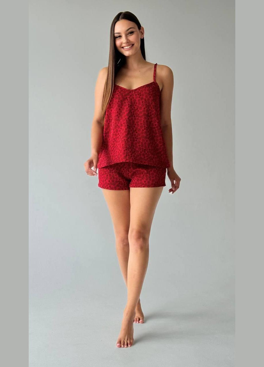 Червона якісний піжамний комплект No Brand