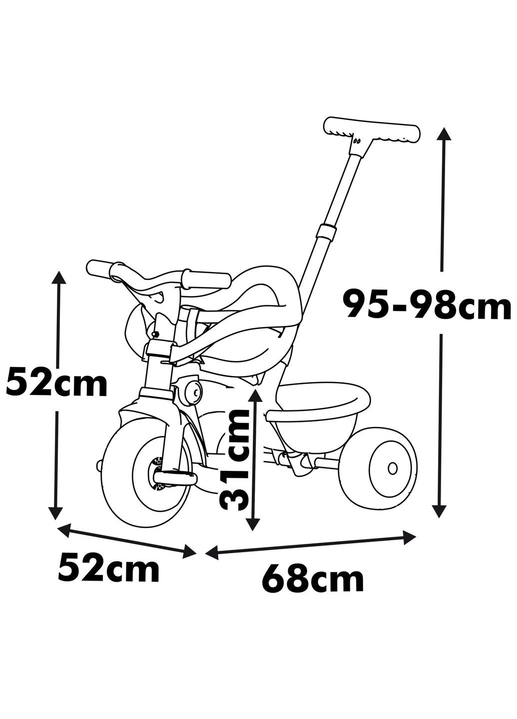 Триколісний велосипед 3 в 1 Toys Бі Муві Комфорт, айворі () Smoby 7600740418 (361855720)