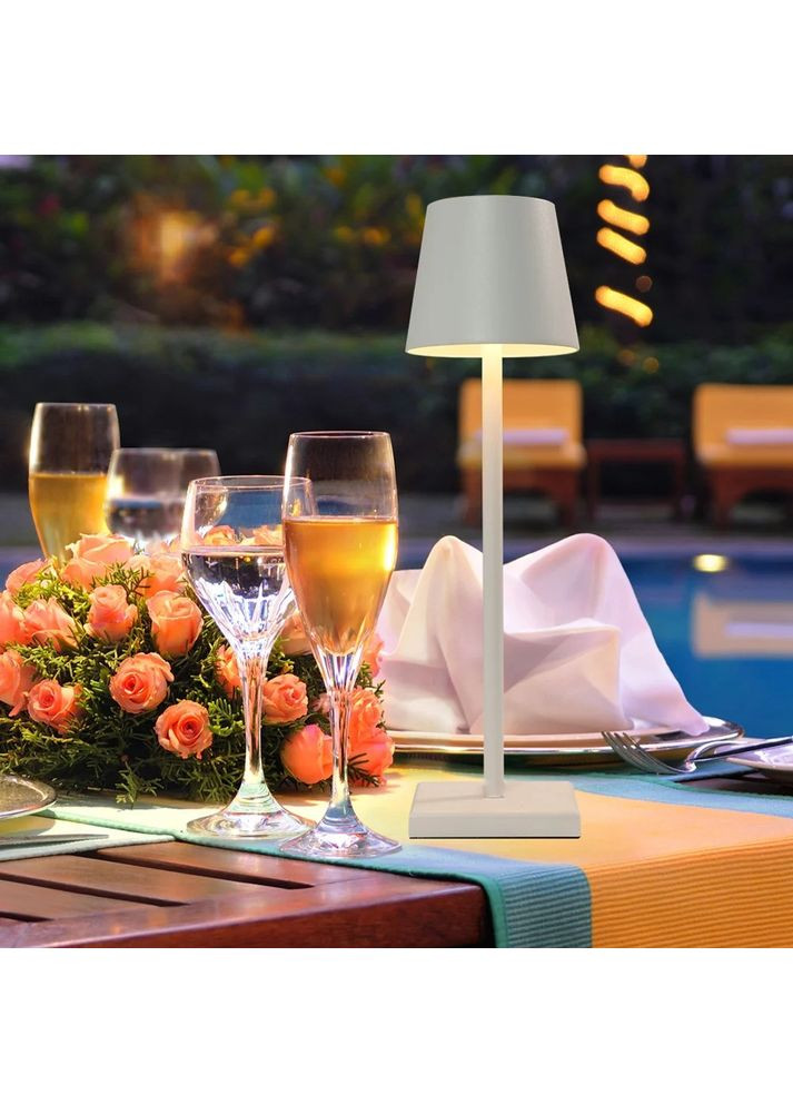 Акумуляторна настільна лампа 3 кольори температури світильник у скандинавському стилі 5 Вт Біла No Brand (366303631)