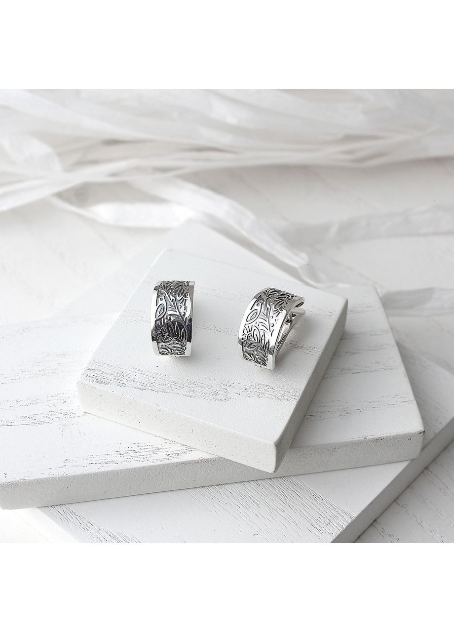 Серьги серебряные этнические с орнаментом Гаивка 925 Птах Skifska Etnika (364202781)