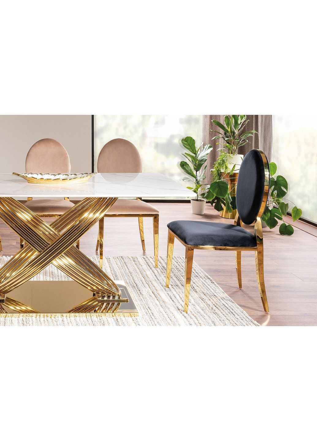 Крісло KING VELVET Золотий каркас / Чорний BLUEVEL 19 KINGVZLC Signal (372178053)