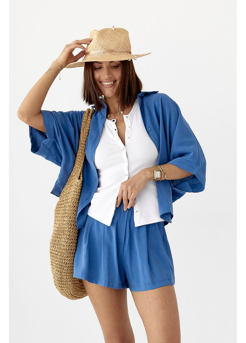 Костюм свободного кроя с шортами и рубашкой Lurex Костюм-двойка (370377270)