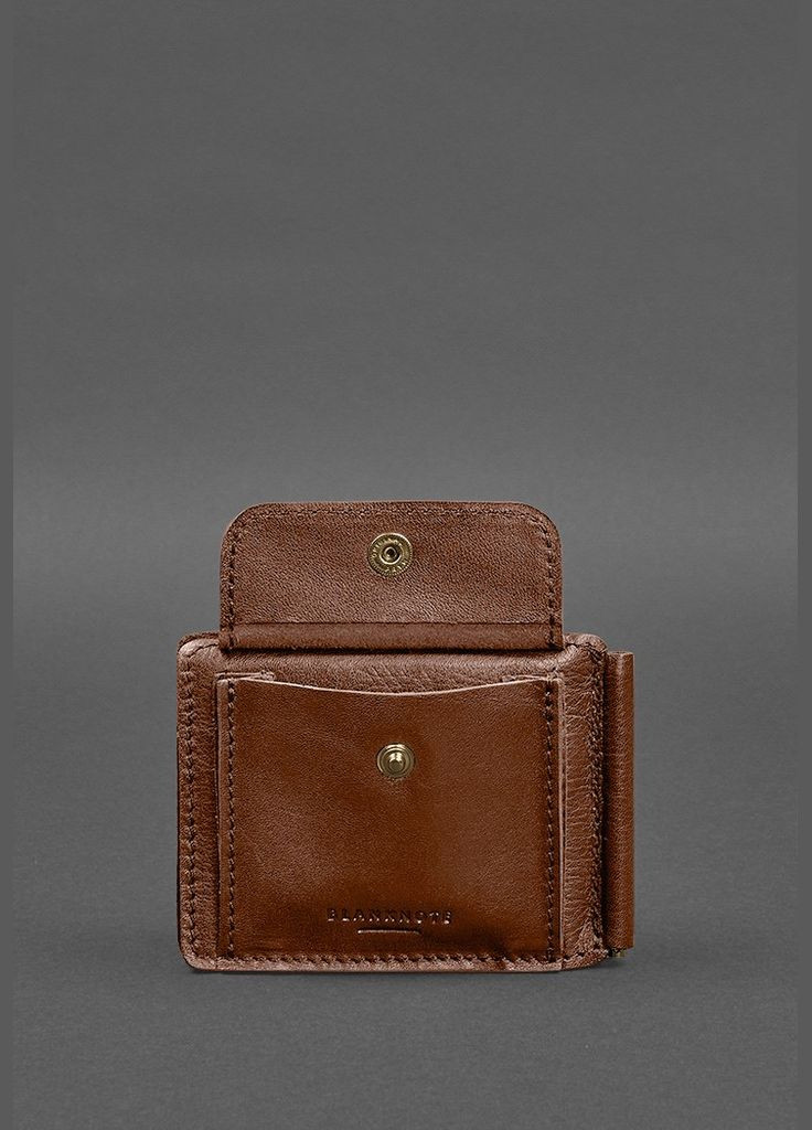 Кожаное портмоне 13.0 зажим светло-коричневый краст (A-028272) BlankNote (328444994)