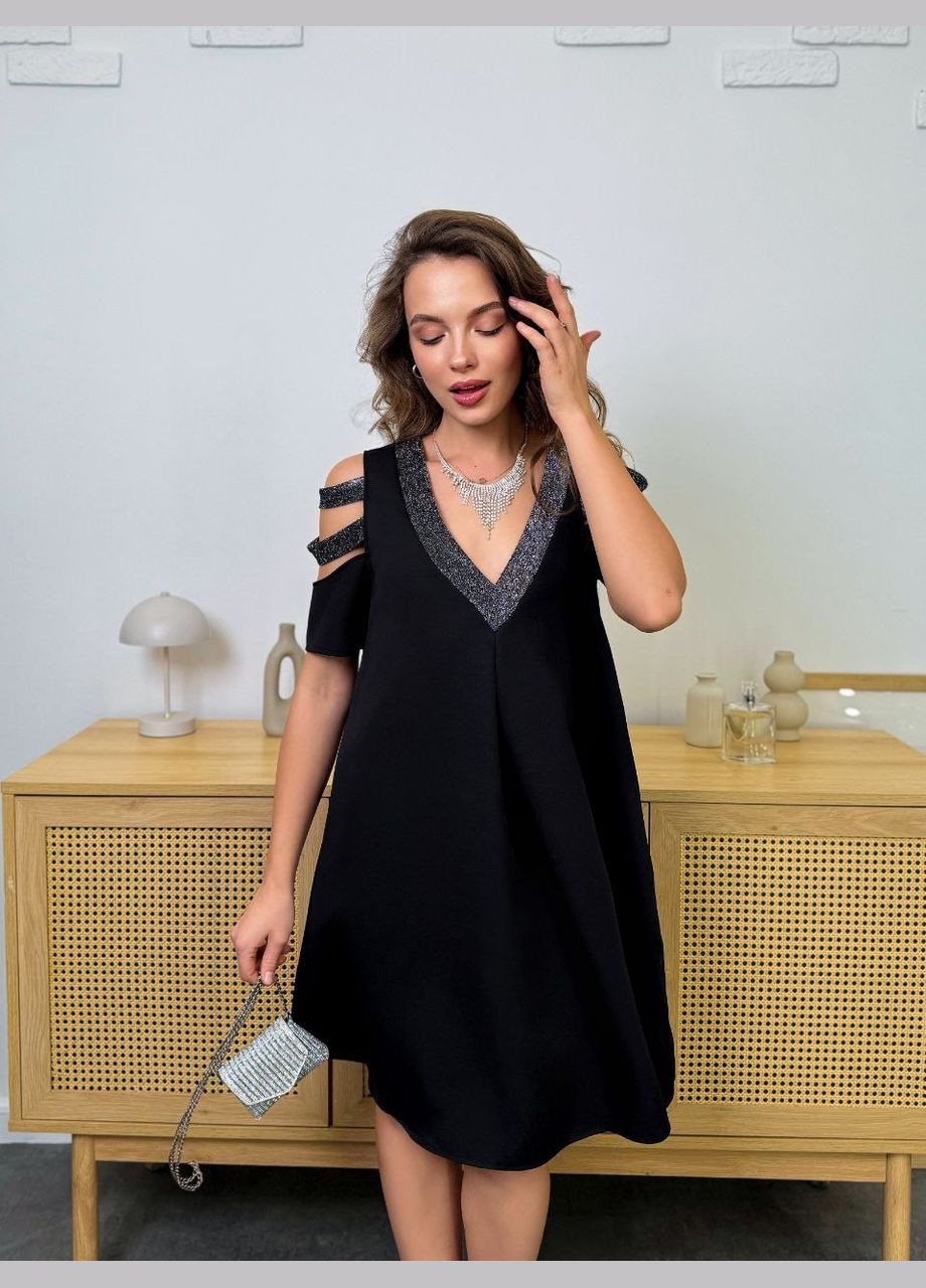 Чорна святковий, коктейльна, ділова, повсякденний, відвертий, вечірня сукня жіноча No Brand однотонна