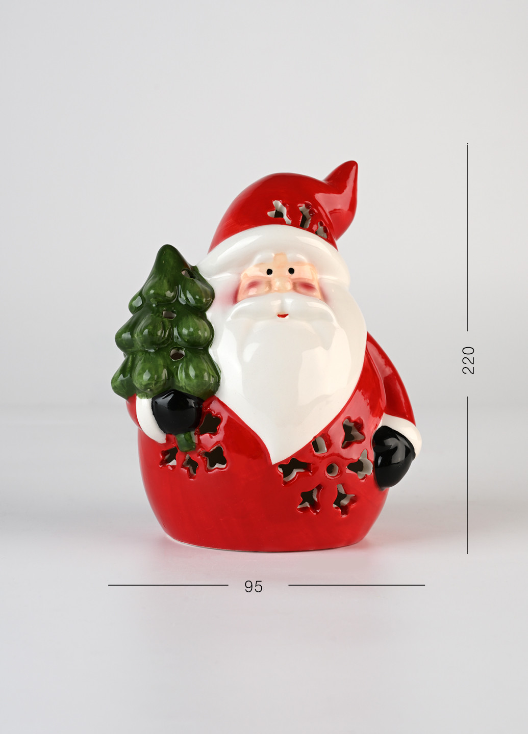 Статуетка керамічна "Санта з ялинкою", 22х9,5 см MVM (275646485)
