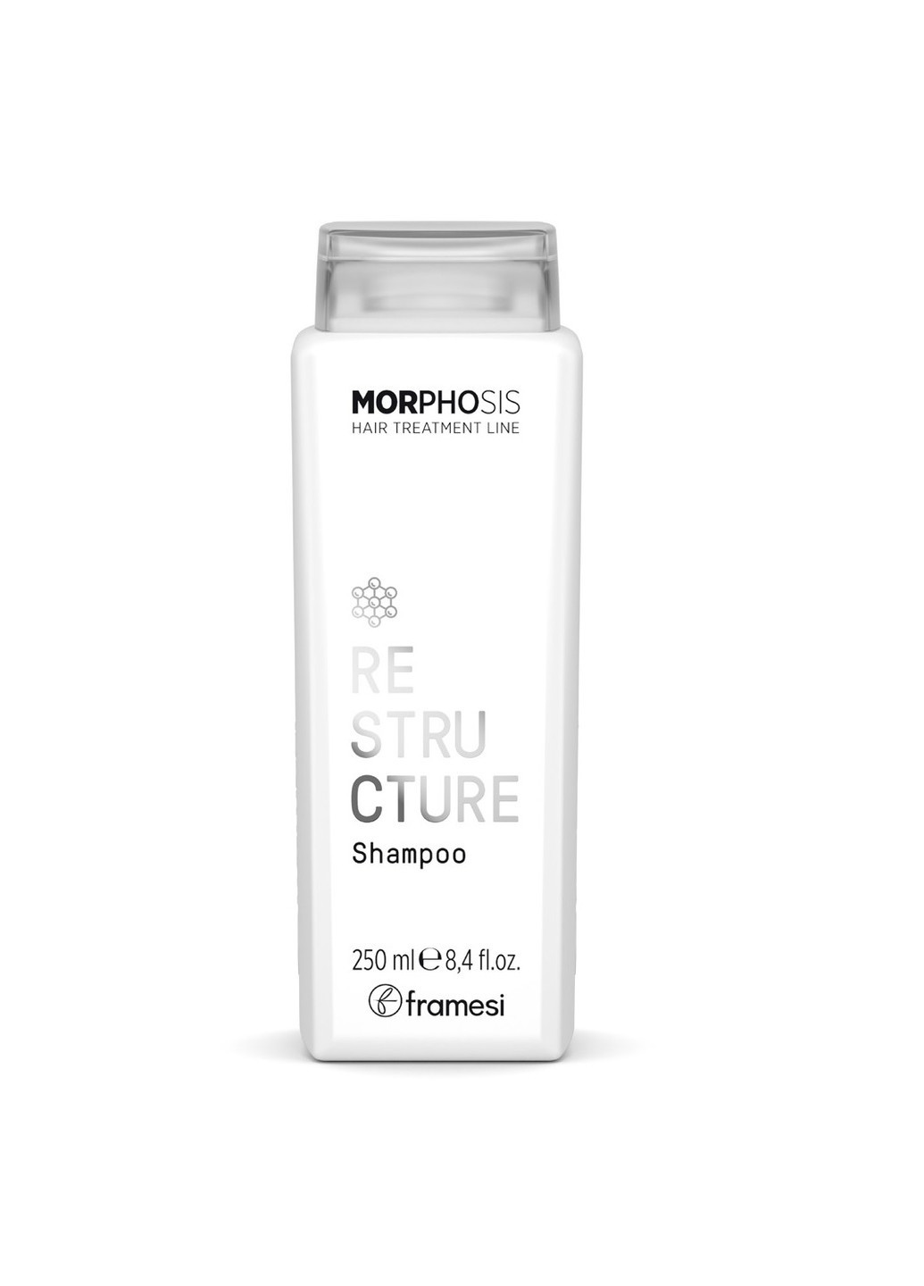 Відновлюючий шампунь для пошкодженого волосся з рисом та пептидами Morphosis Restructure Shampoo 250 мл Framesi (260478888)