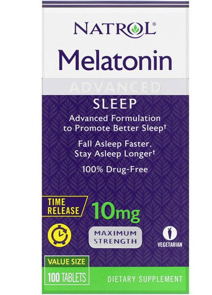 Melatonin Advanced Sleep, Time Release, Maximum Strength 10 mg 100 Tabs NTL-07279 Natrol (256725412)
