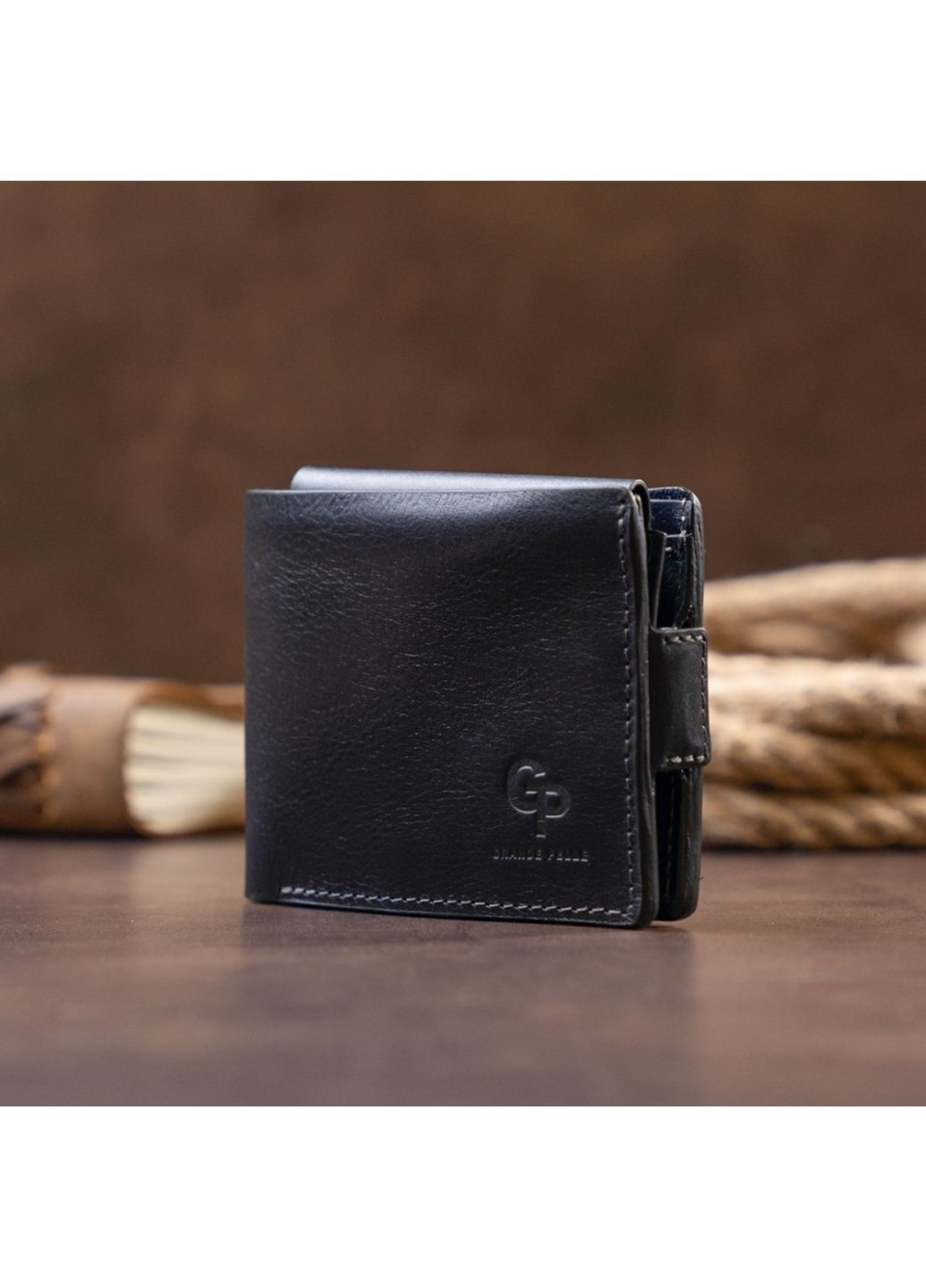 Чоловіче шкіряне портмоне Amico 11323 Синє Grande Pelle (262523162)