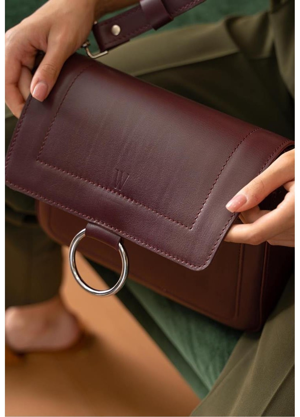 Женская кожаная сумка Jessie бордовая TW-JESSIE-VIN The Wings (263519027)